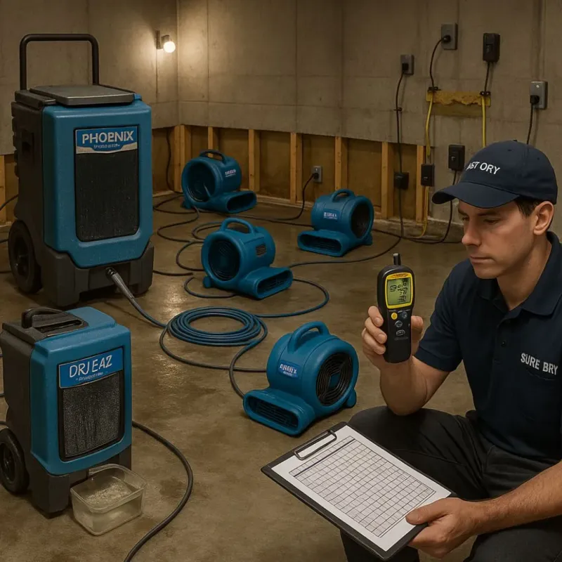 Structural Drying and Dehumidification process in Lawndale, CA